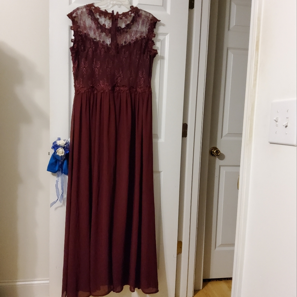 SOIEBLU WINE EMBROIDRED MAXI SLEEVELESS DRESS SIZE 2XL - Picture 5 of 10